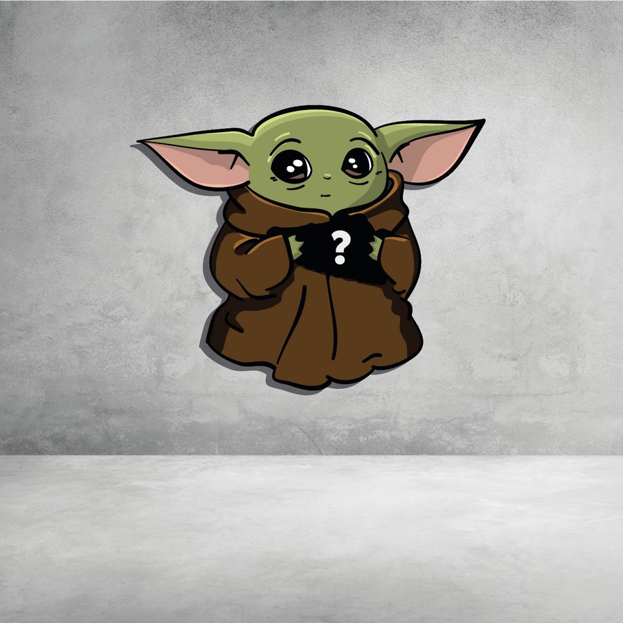 Baby Yoda Holding Sneaker - Cut Out