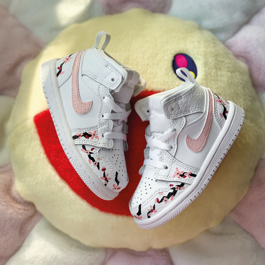 Custom Air Jordan 1 Toddler - Cherry Blossom Small